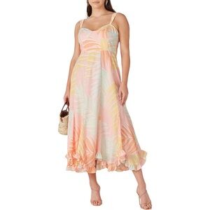 HUTCH Women’s Printed Leona Tropical Maxi Dress